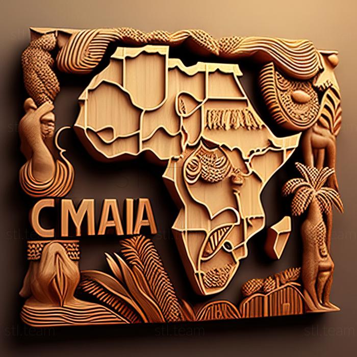 3D model Cameroon Republic of Cameroon (STL)